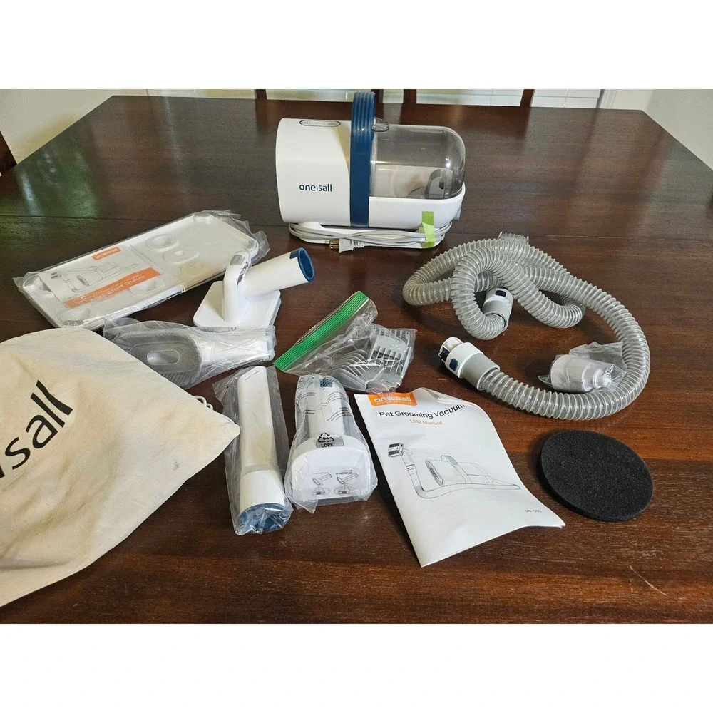Oneisall Pet Grooming Vacuum LM2 Dogs Cats White Blue Professional Grooming Kit